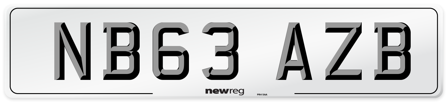 NB63 AZB Number Plate from New Reg